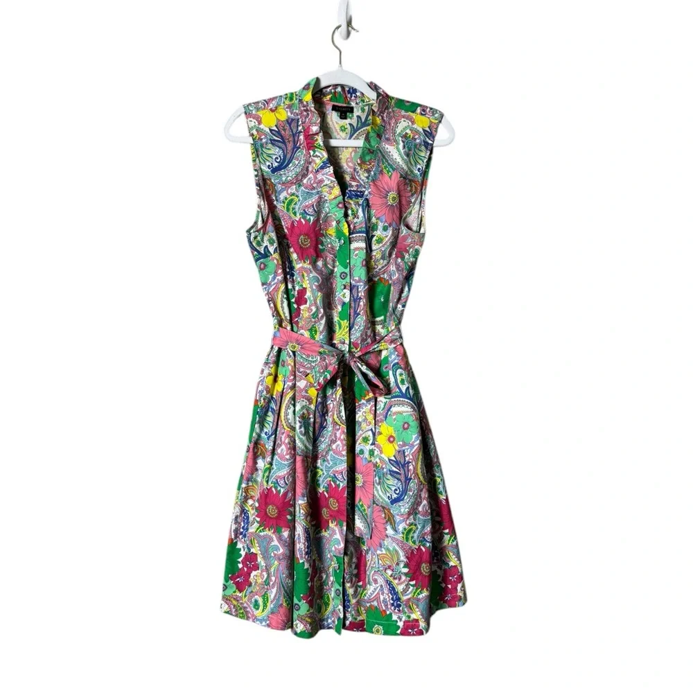 Talbots Multicolor Floral Paisley Sleeveless Midi Dress - Picture 5 of 12